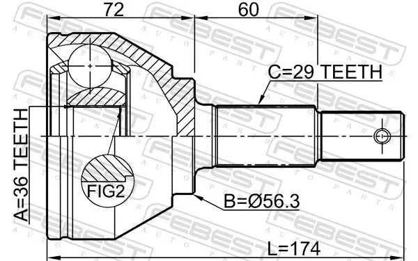 Handler.Part Joint kit, drive shaft FEBEST 0210T31M9 2