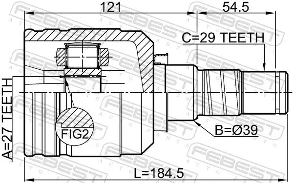 Handler.Part Joint, drive shaft FEBEST 0211A32MTLH 2