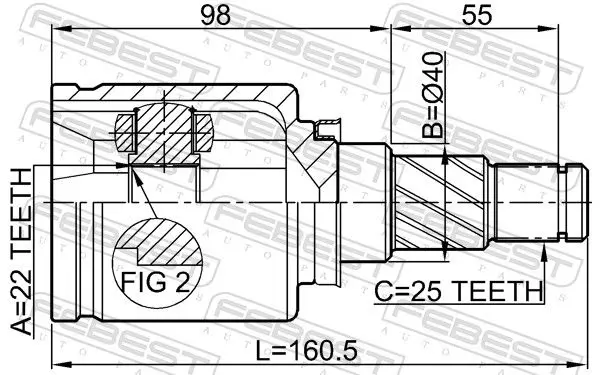 Handler.Part Joint, drive shaft FEBEST 0211B10ATLH 2