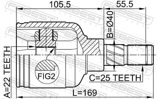 Handler.Part Joint, drive shaft FEBEST 0211EP16 2