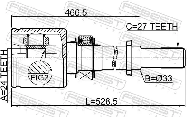 Handler.Part Joint kit, drive shaft FEBEST 0211J32VQ25RH 2