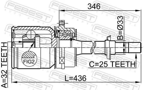 Handler.Part Joint, drive shaft FEBEST 0211SR20RH 2