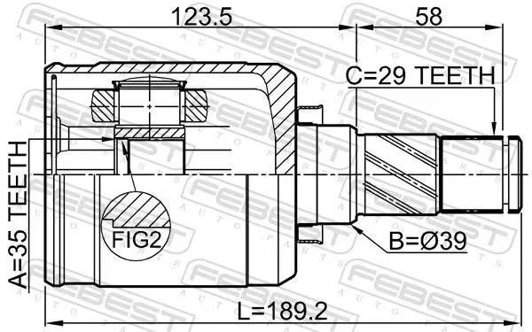 Handler.Part Joint, drive shaft FEBEST 0211T31MTLH 2