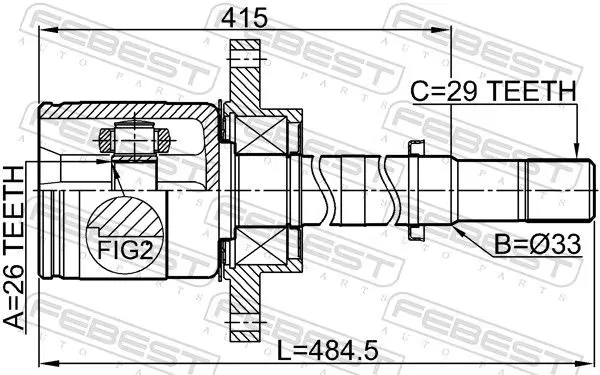 Handler.Part Joint, drive shaft FEBEST 0211U31RH 2