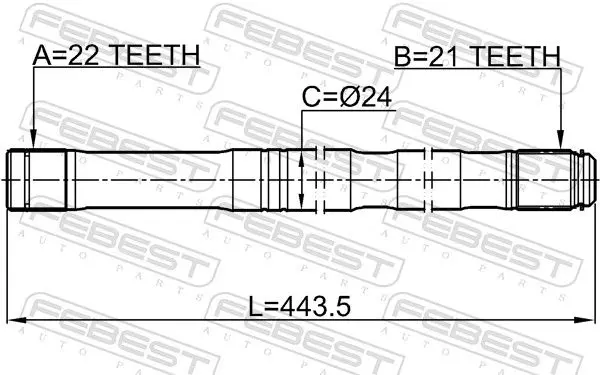 Handler.Part Drive shaft FEBEST 0212K12LH 2