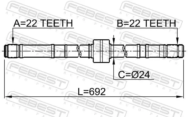 Handler.Part Drive shaft FEBEST 0212P10RH 2