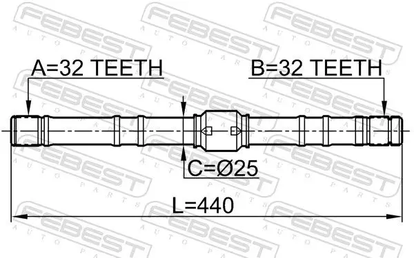 Handler.Part Drive shaft FEBEST 0212SR20RH 2