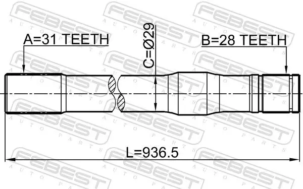 Handler.Part Drive shaft FEBEST 0212Y61LH 2