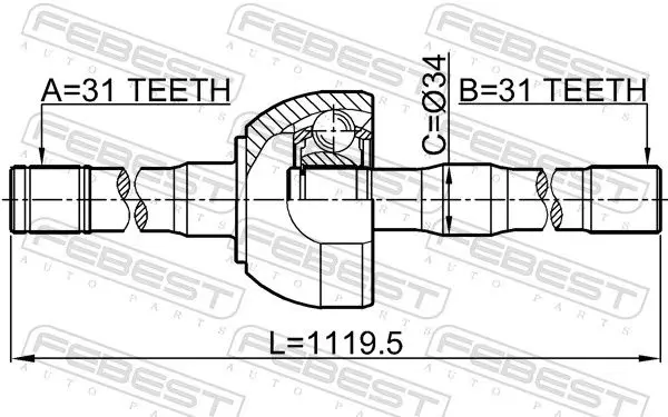 Handler.Part Drive shaft FEBEST 0214Y61LH 2