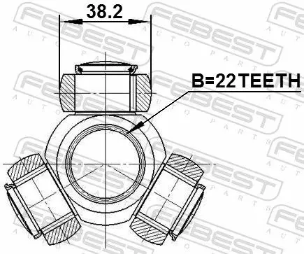 Handler.Part Tripod hub, drive shaft FEBEST 0216F15 2