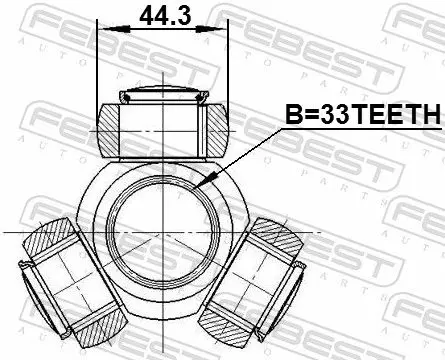 Handler.Part Tripod hub, drive shaft FEBEST 0216J10 2