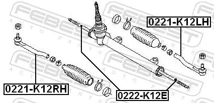 Handler.Part Tie rod end FEBEST 0221K12RH 2