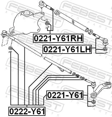 Handler.Part Tie rod end FEBEST 0221Y61LH 2