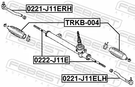 Handler.Part Tie rod axle joint FEBEST 0222J11E 2