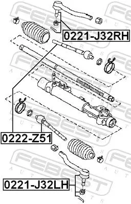 Handler.Part Tie rod axle joint FEBEST 0222Z51 2