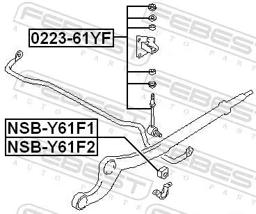 Handler.Part Rod/strut, stabiliser FEBEST 022361YF 2