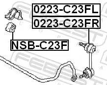 Handler.Part Rod/strut, stabiliser FEBEST 0223C23FR 2