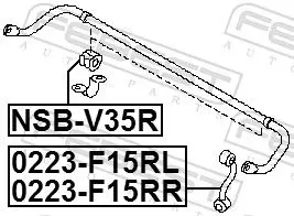 Handler.Part Rod/strut, stabiliser FEBEST 0223F15RL 2