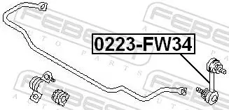 Handler.Part Rod/strut, stabiliser FEBEST 0223FW34 2