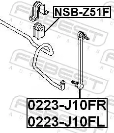 Handler.Part Rod/strut, stabiliser FEBEST 0223J10FR 2