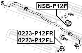 Handler.Part Rod/strut, stabiliser FEBEST 0223P12FR 2