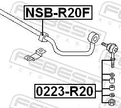 Handler.Part Rod/strut, stabiliser FEBEST 0223R20 2