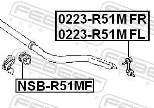 Handler.Part Rod/strut, stabiliser FEBEST 0223R51MFR 2