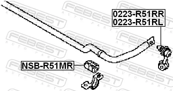 Handler.Part Rod/strut, stabiliser FEBEST 0223R51RL 2