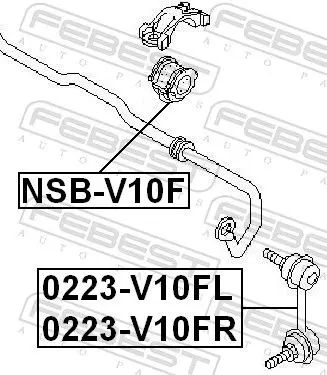 Handler.Part Rod/strut, stabiliser FEBEST 0223V10FR 2