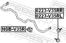 Handler.Part Rod/strut, stabiliser FEBEST 0223V35RL 2