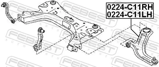 Handler.Part Track control arm FEBEST 0224C11RH 2