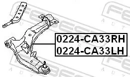 Handler.Part Track control arm FEBEST 0224CA33LH 2