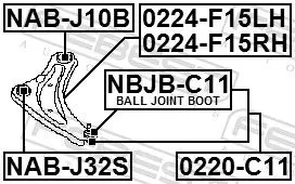 Handler.Part Track control arm FEBEST 0224F15LH 2