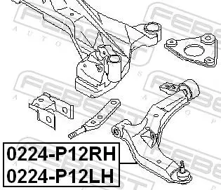 Handler.Part Track control arm FEBEST 0224P12LH 2