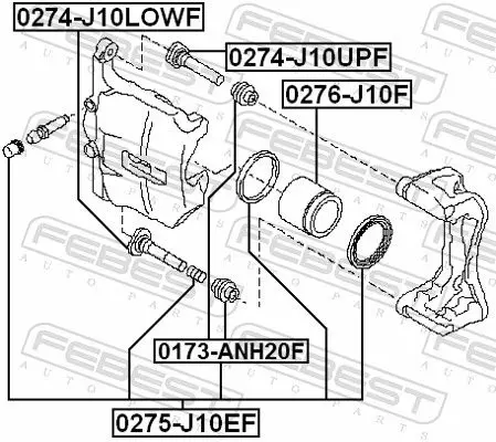 Handler.Part Guide bolt, brake caliper FEBEST 0274J10LOWF 2