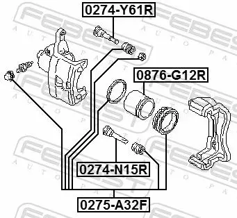 Handler.Part Guide bolt, brake caliper FEBEST 0274N15R 2