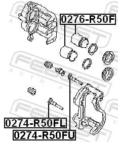 Handler.Part Guide bolt, brake caliper FEBEST 0274R50FU 2