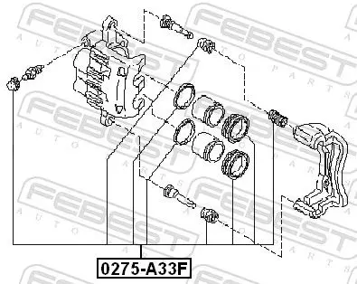 Handler.Part Repair kit, brake caliper FEBEST 0275A33F 2