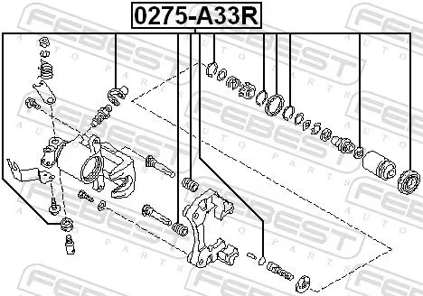 Handler.Part Repair kit, brake caliper FEBEST 0275A33R 2