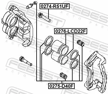 Handler.Part Repair kit, brake caliper FEBEST 0275D40F 2