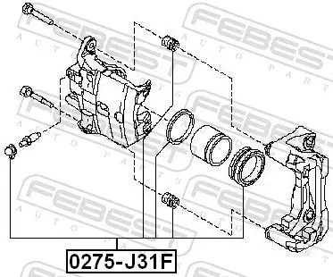 Handler.Part Repair kit, brake caliper FEBEST 0275J31F 2