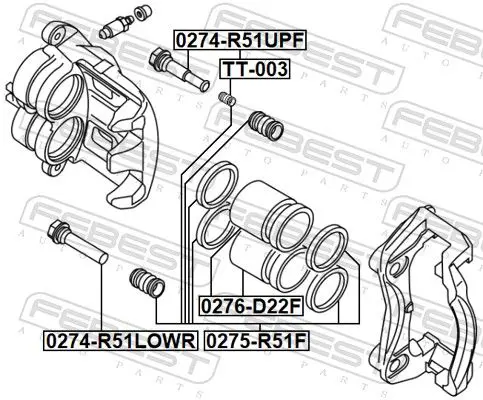 Handler.Part Repair kit, brake caliper FEBEST 0275R51F 2