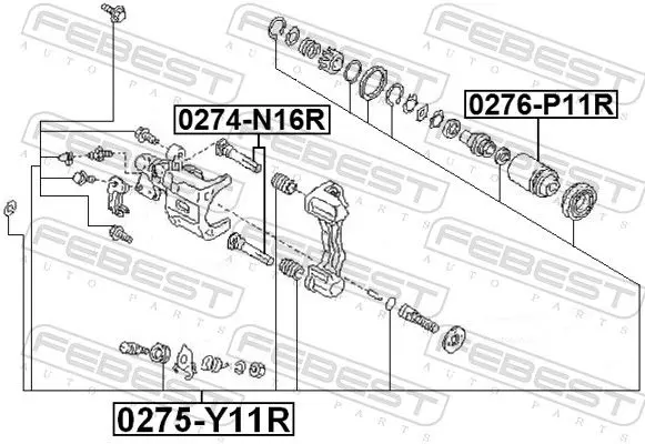 Handler.Part Repair kit, brake caliper FEBEST 0275Y11R 2