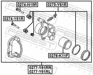 Handler.Part Repair kit, brake caliper FEBEST 0275Y61R 2