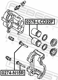 Handler.Part Piston, brake caliper FEBEST 0276LCD22F 2