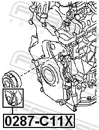 Handler.Part Tensioner pulley, v-ribbed belt FEBEST 0287C11X 2