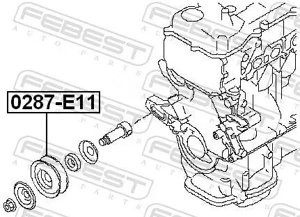 Handler.Part Tensioner pulley, v-ribbed belt FEBEST 0287E11 2