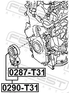 Handler.Part Tensioner pulley, v-ribbed belt FEBEST 0287T31 2