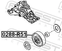 Handler.Part Deflection/guide pulley, v-ribbed belt FEBEST 0288R51 2