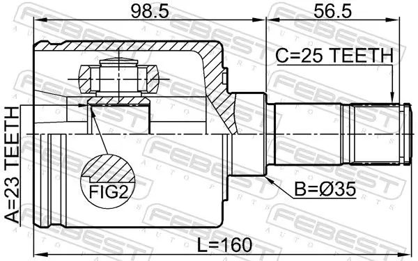 Handler.Part Joint kit, drive shaft FEBEST 0311ESATLH 2